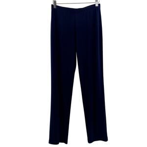 Clara Sun Woo Straight Leg Stretch Pull On Pants Navy Blue Size Small